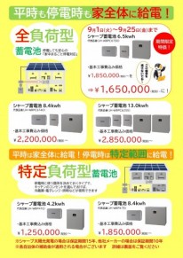 ティージー株式会社蓄電池期間限定特別価格チラシ